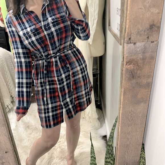 Universal Thread plaid flannel shirt dress size small - Picture 1 of 7